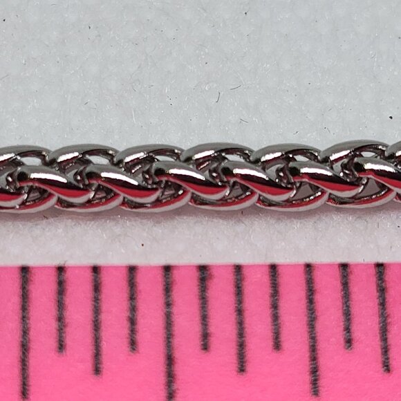 Wheat chain necklace and bracelet set 20" & 7" in 316L Stainless Steel 3mm wide - Picture 3 of 5